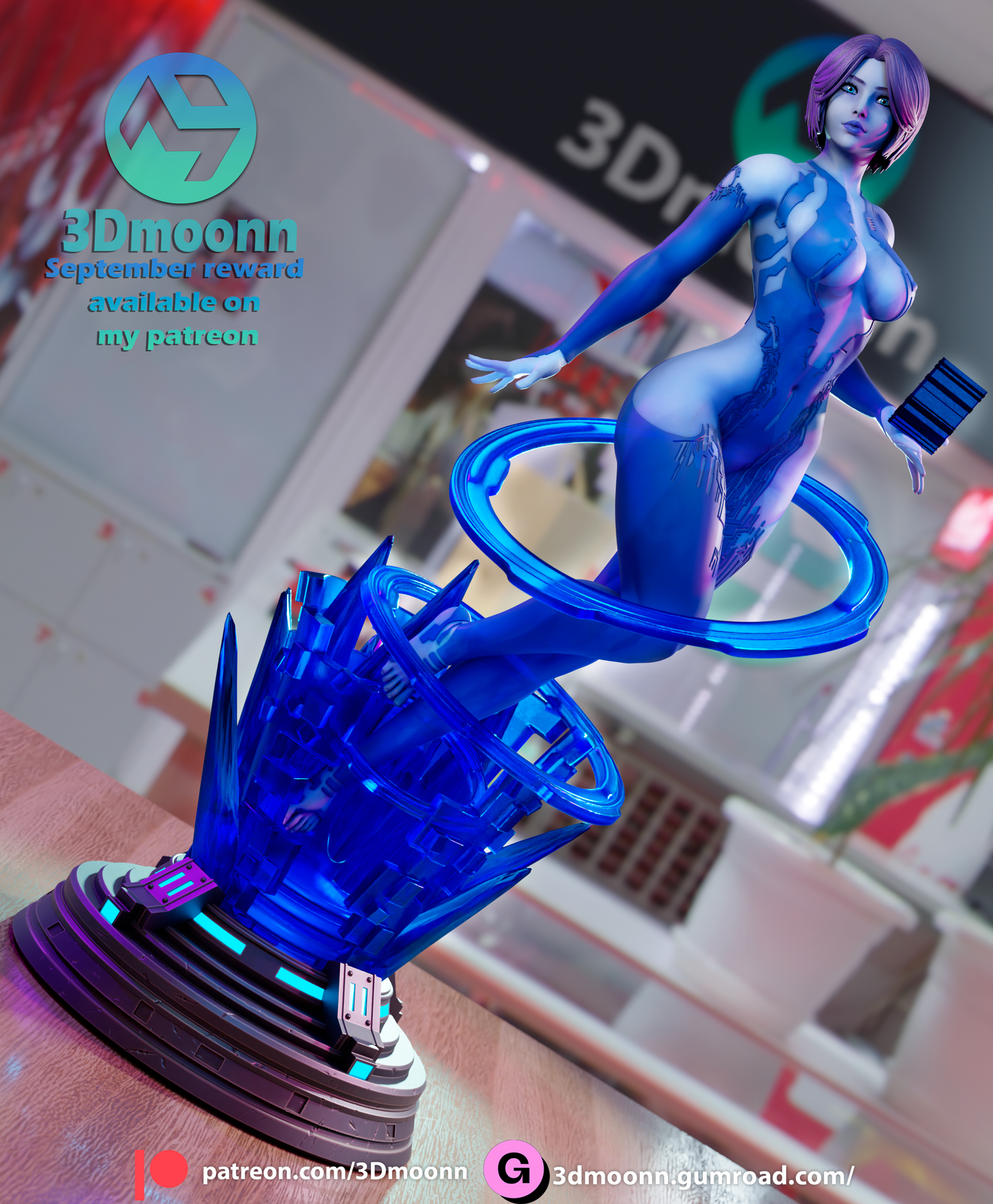 AI hologram Companion Figure by 3DMOONN *unpainted kit*