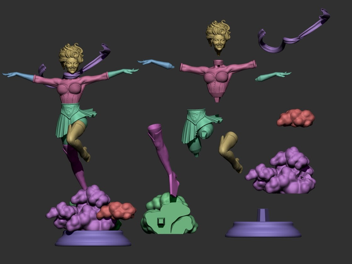 Super Alien Girl Bombshell 3d printed Statue by Depaula for Abe3d *unpainted*