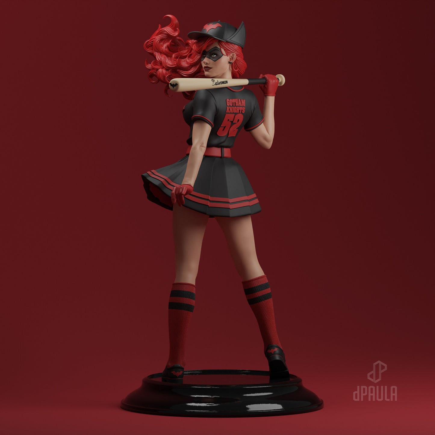 Bat Heroine Bombshell 3d printed Statue by DePaula for Abe3d *unpainted*
