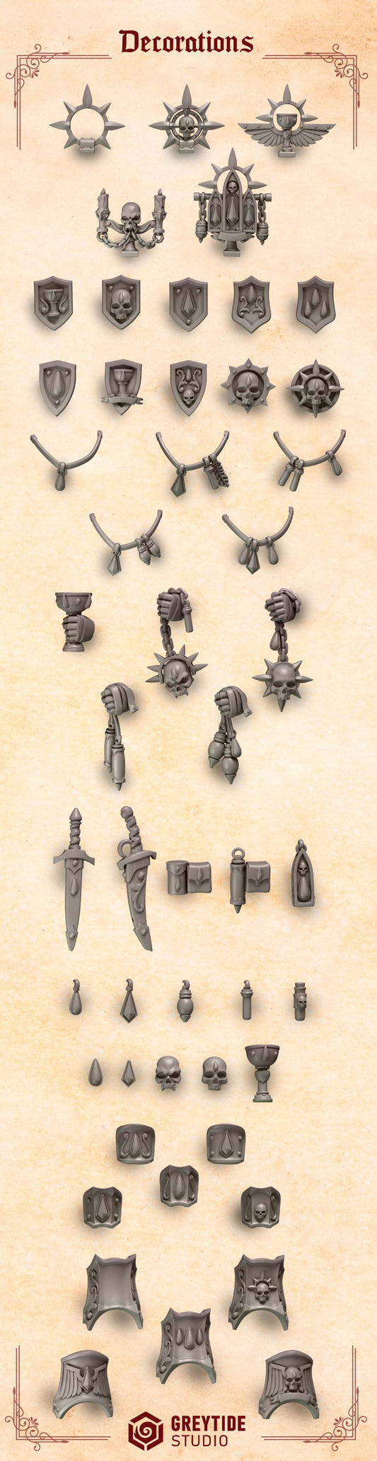 Crimson Lords decorations sets