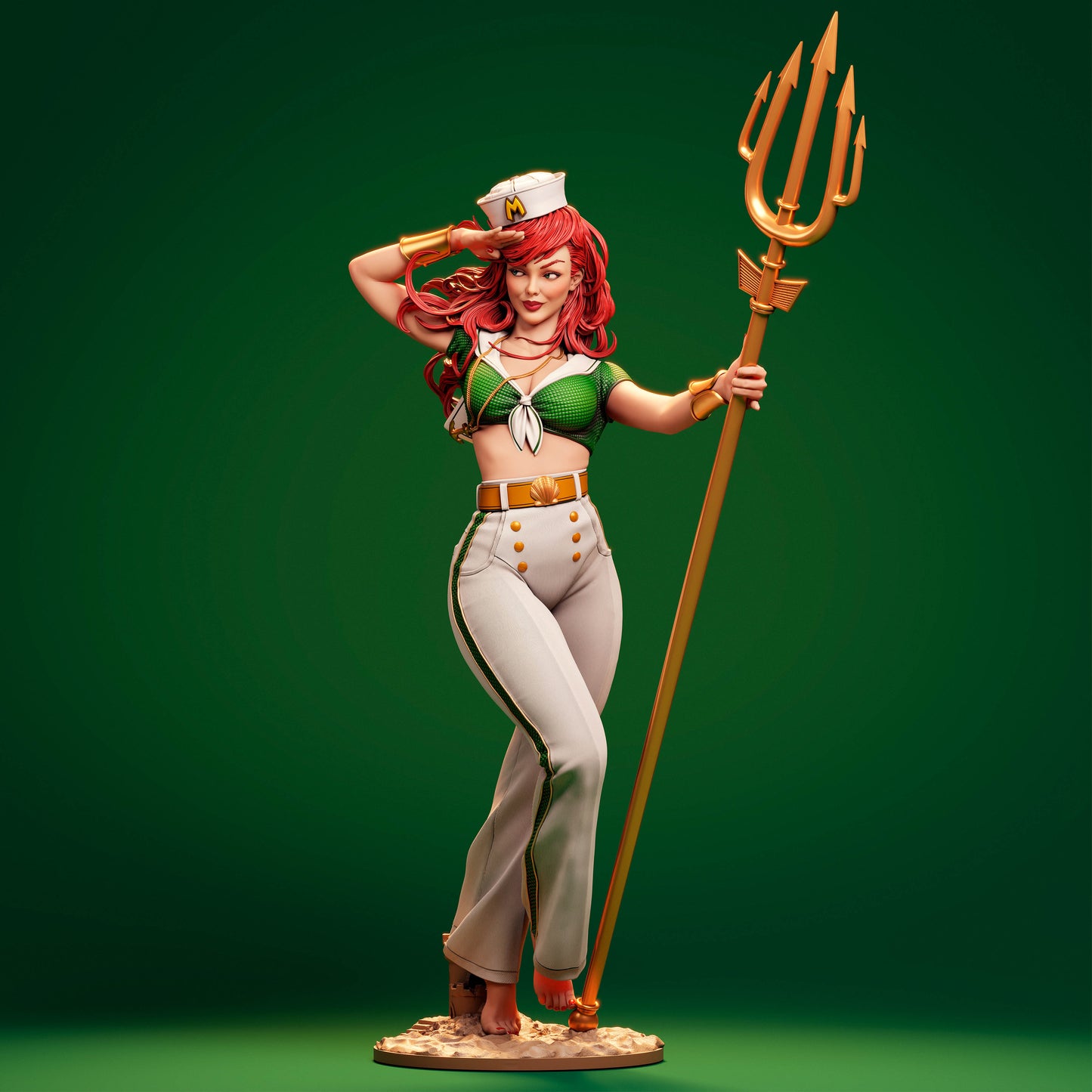 Ocean Queen Bombshell 3d printed Statue by DePaula for Abe3d *unpainted*