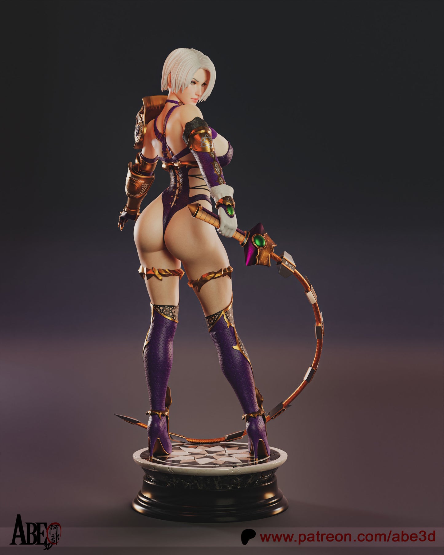 Whip Fighter 3d printed Statue by Abe3d *unpainted*
