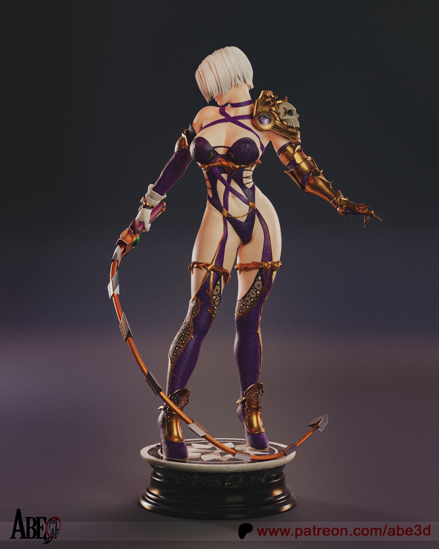 Whip Fighter 3d printed Statue by Abe3d *unpainted*