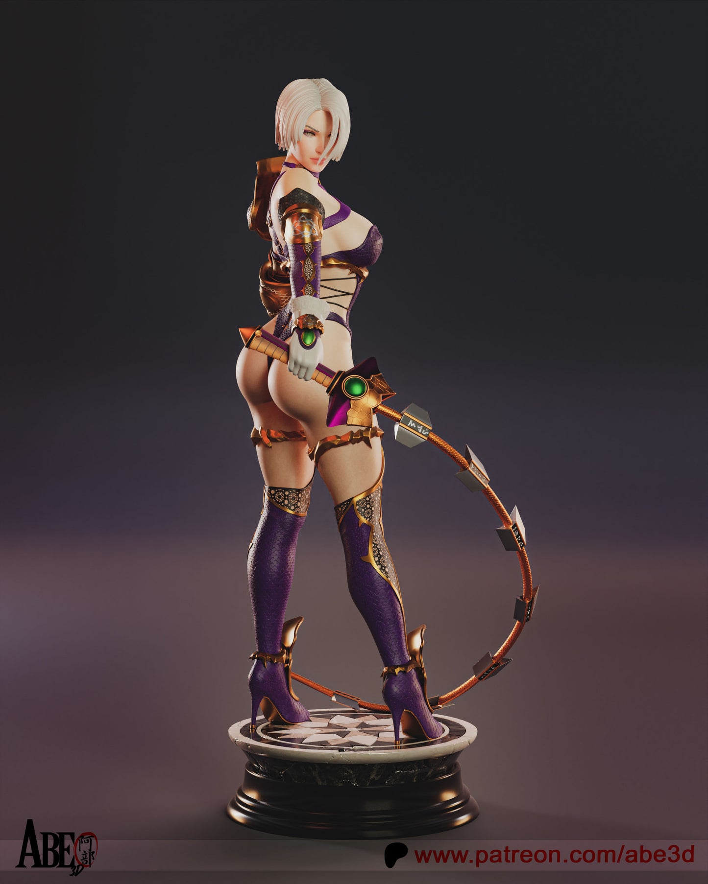 Whip Fighter 3d printed Statue by Abe3d *unpainted*