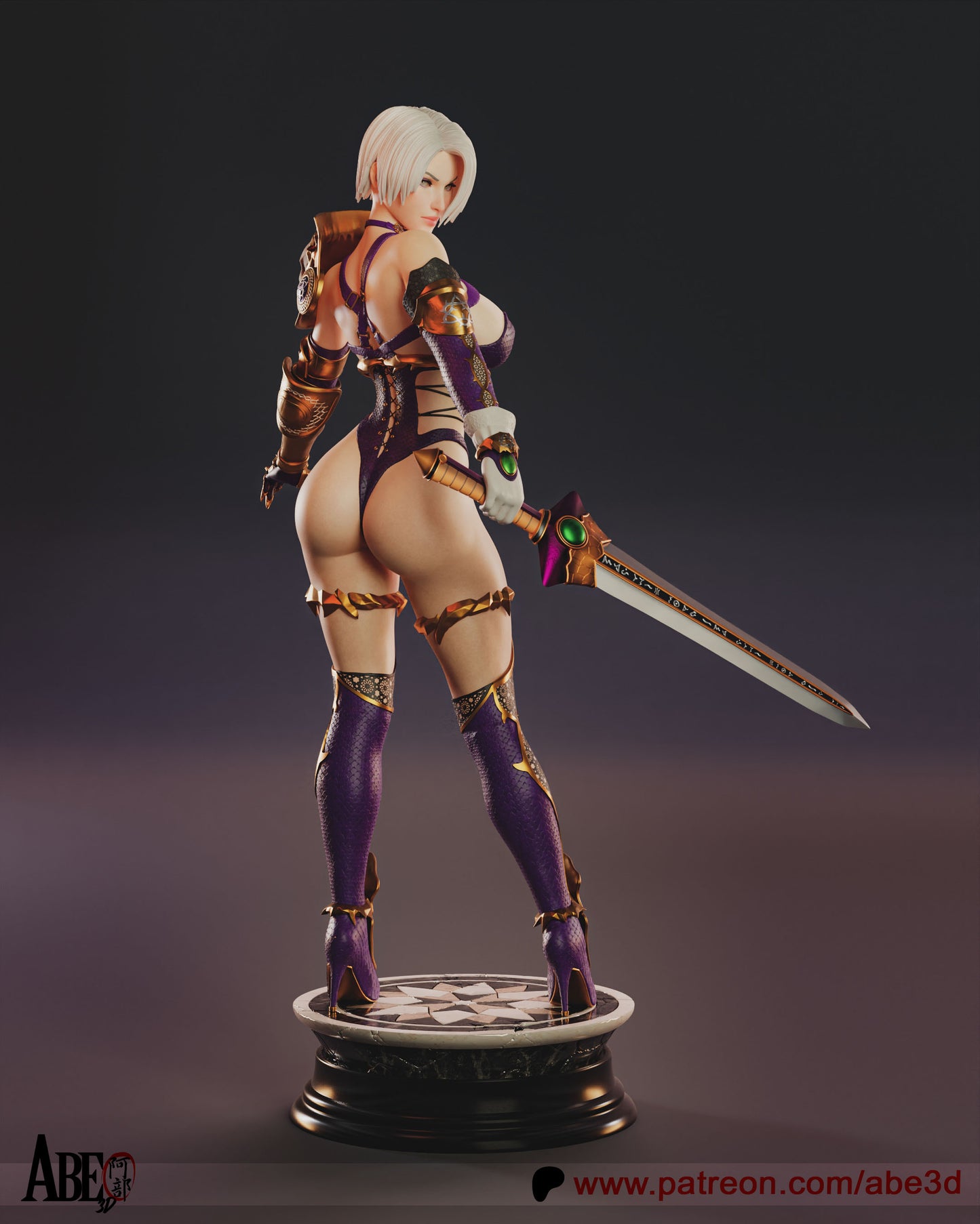 Whip Fighter 3d printed Statue by Abe3d *unpainted*