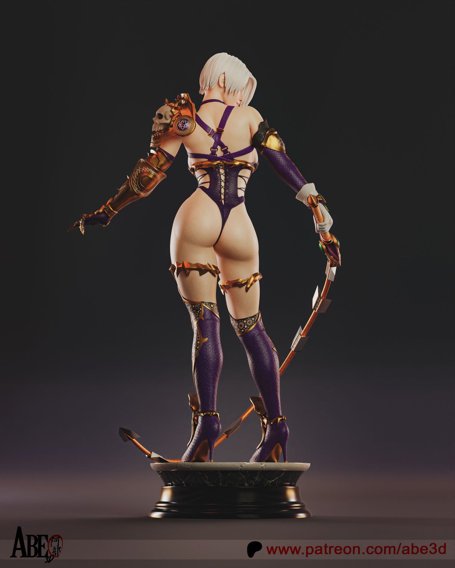 Whip Fighter 3d printed Statue by Abe3d *unpainted*