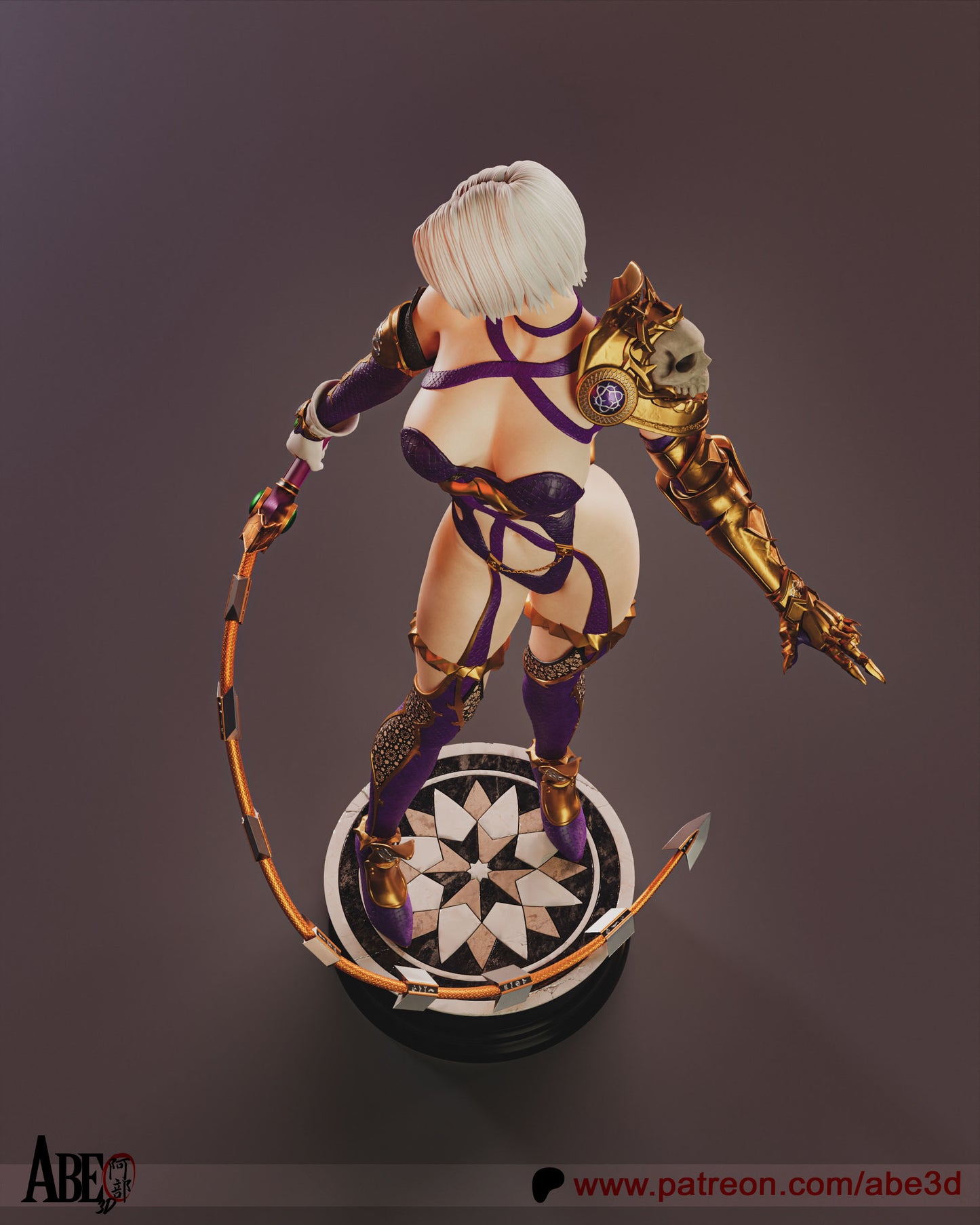 Whip Fighter 3d printed Statue by Abe3d *unpainted*