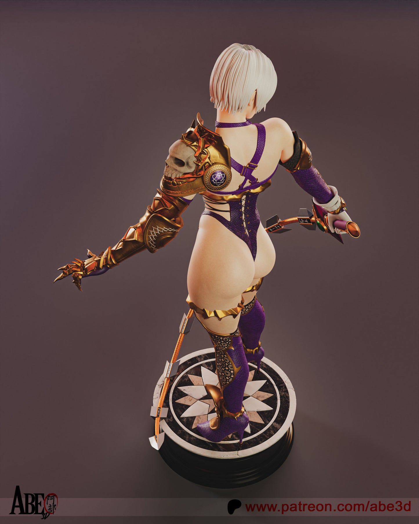 Whip Fighter 3d printed Statue by Abe3d *unpainted*