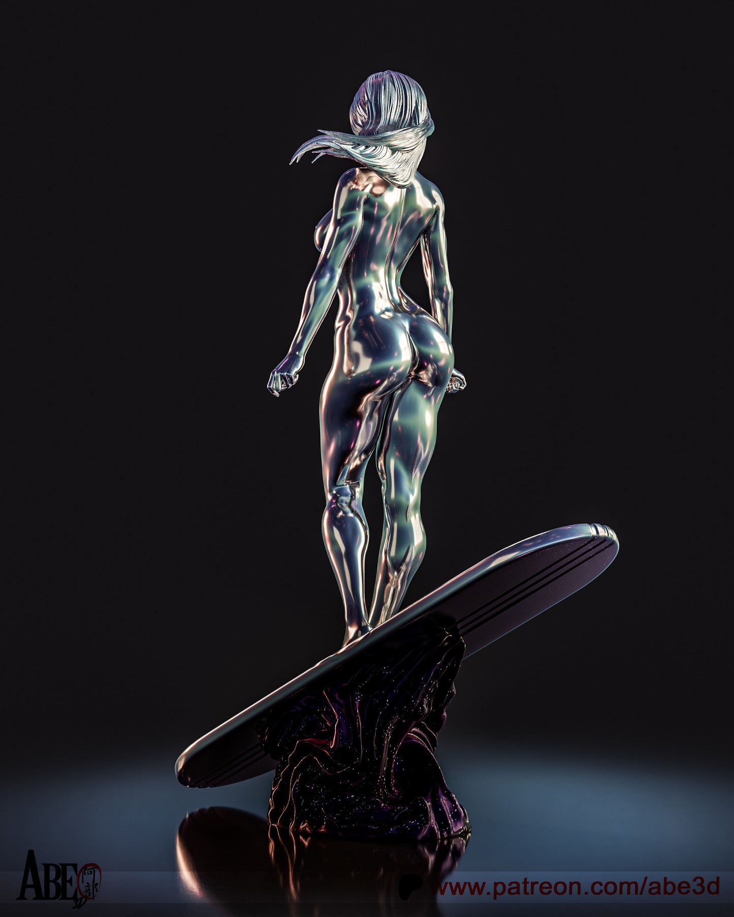 Cosmic Surfer 3d printed Statue by Abe3d *unpainted*