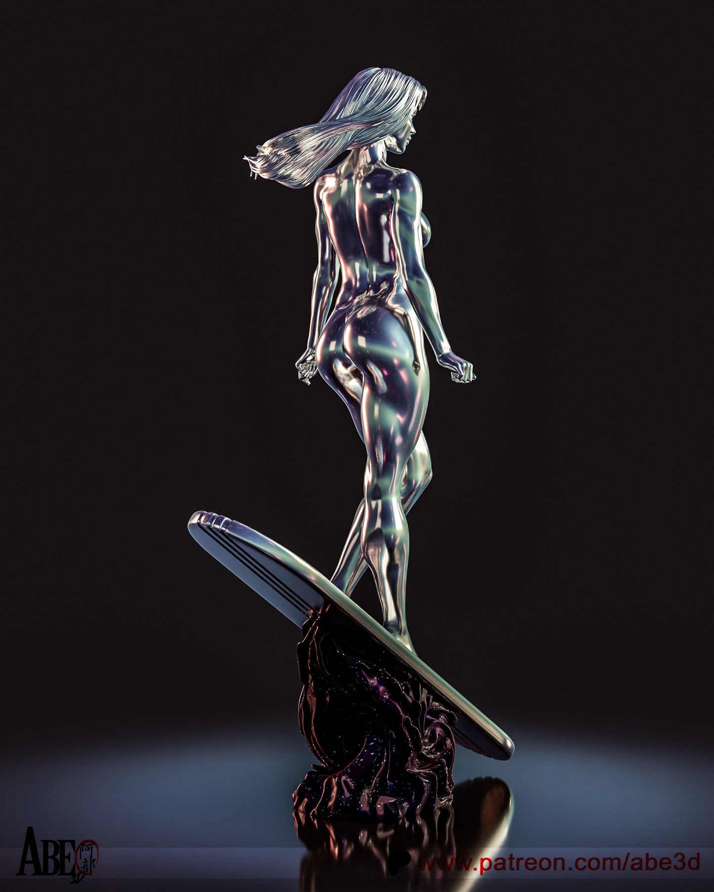 Cosmic Surfer 3d printed Statue by Abe3d *unpainted*