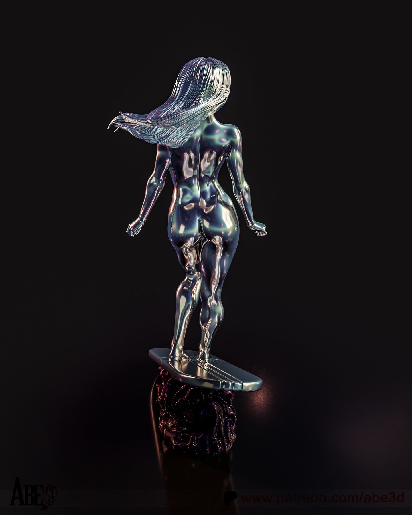 Cosmic Surfer 3d printed Statue by Abe3d *unpainted*