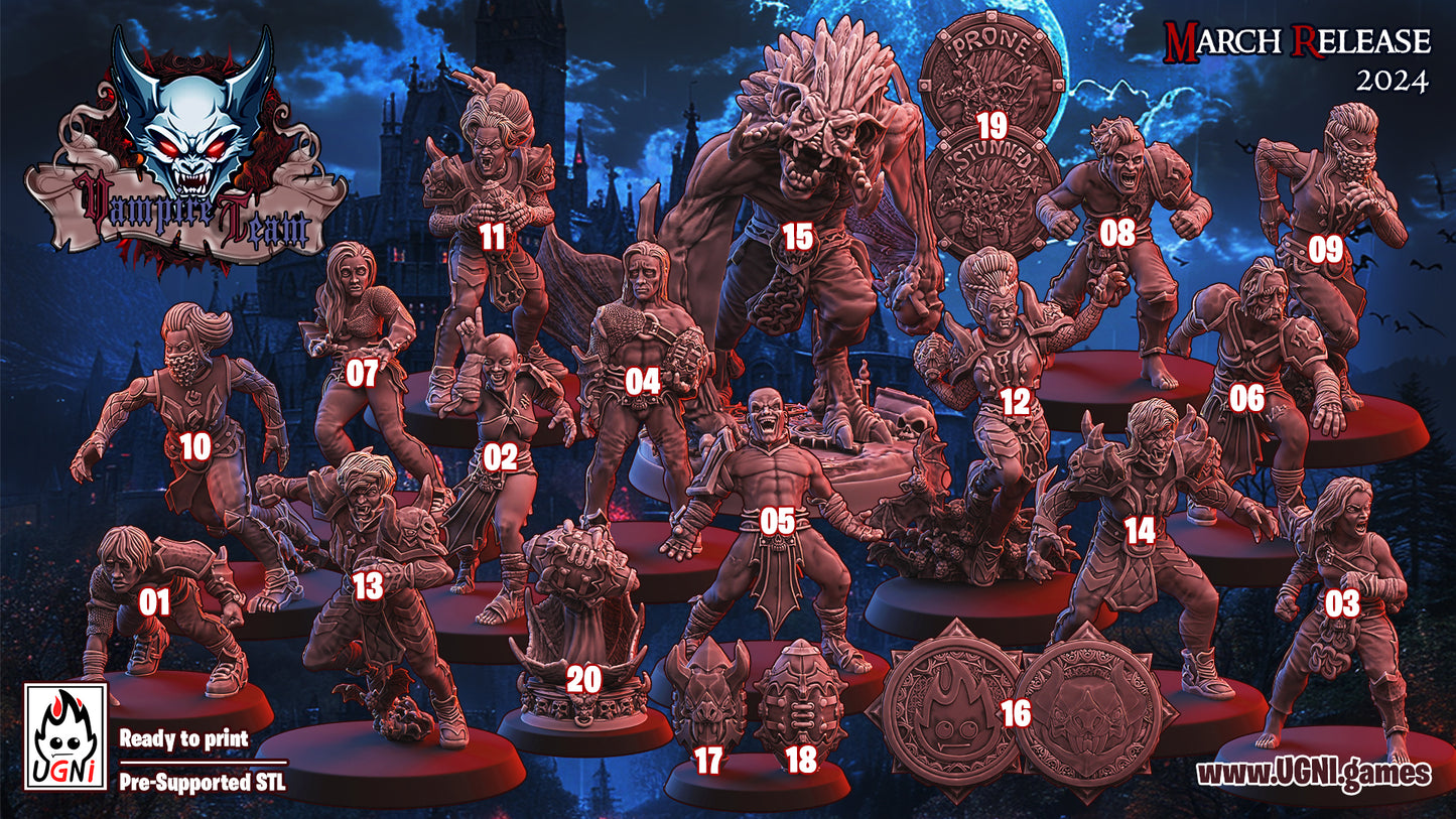 Full Vampire Team fantasy Football Team- with support staff - by Ugni