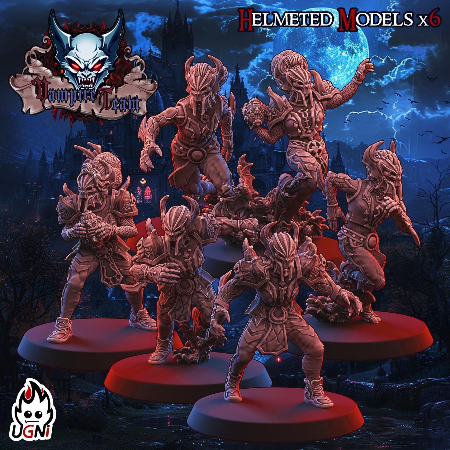 Full Vampire Team fantasy Football Team- with support staff - by Ugni