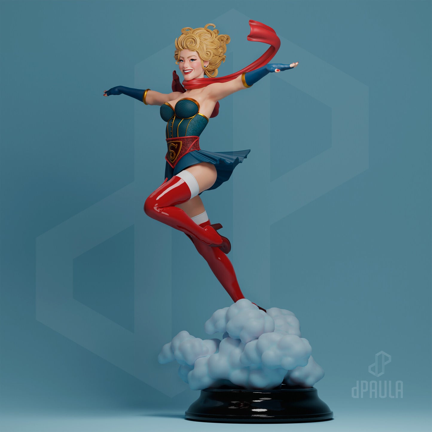 Super Alien Girl Bombshell 3d printed Statue by Depaula for Abe3d *unpainted*
