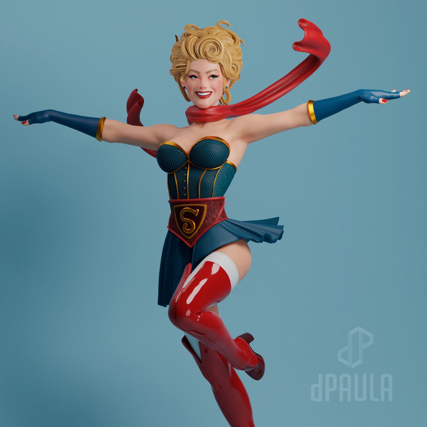 Super Alien Girl Bombshell 3d printed Statue by Depaula for Abe3d *unpainted*