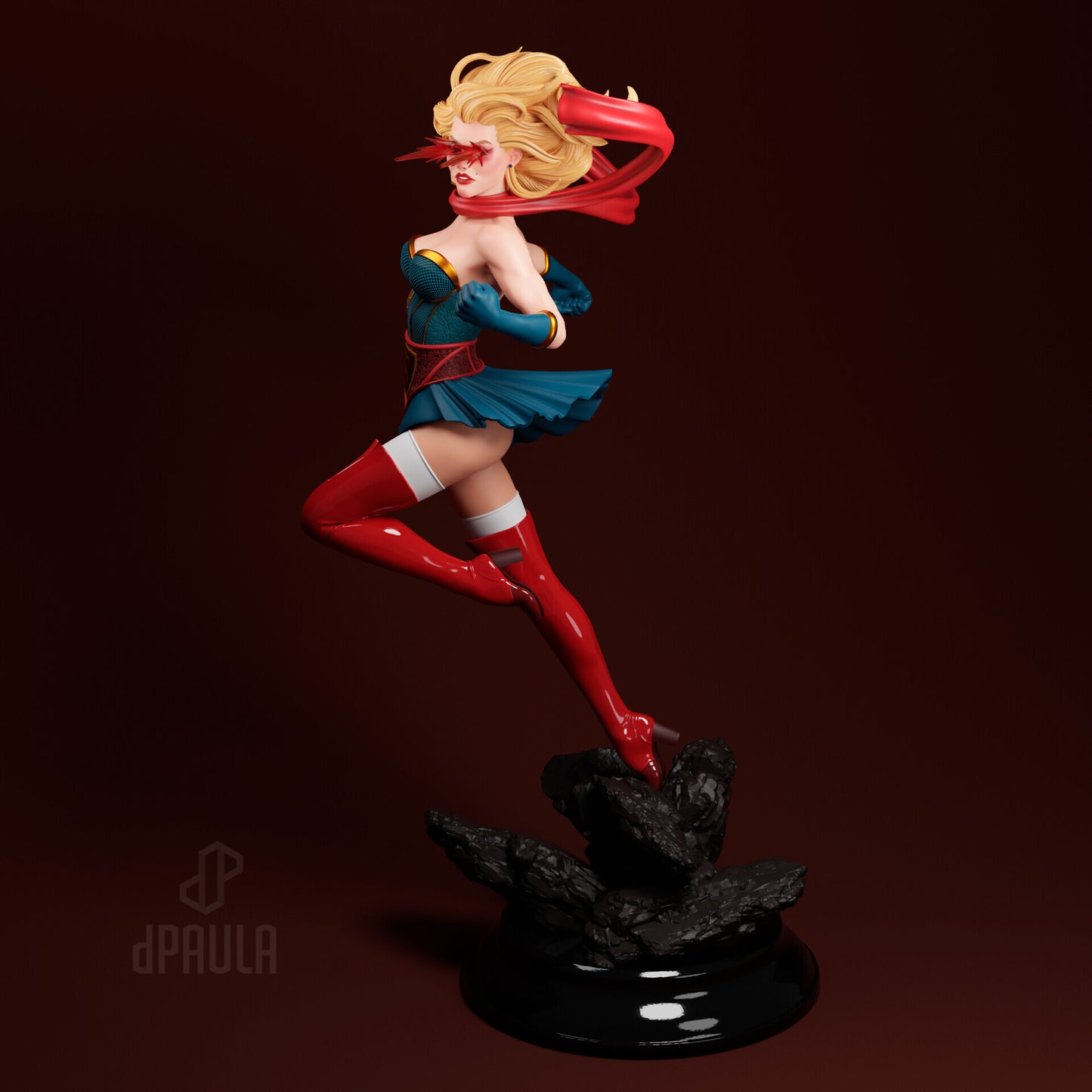 Super Alien Girl Bombshell 3d printed Statue by Depaula for Abe3d *unpainted*