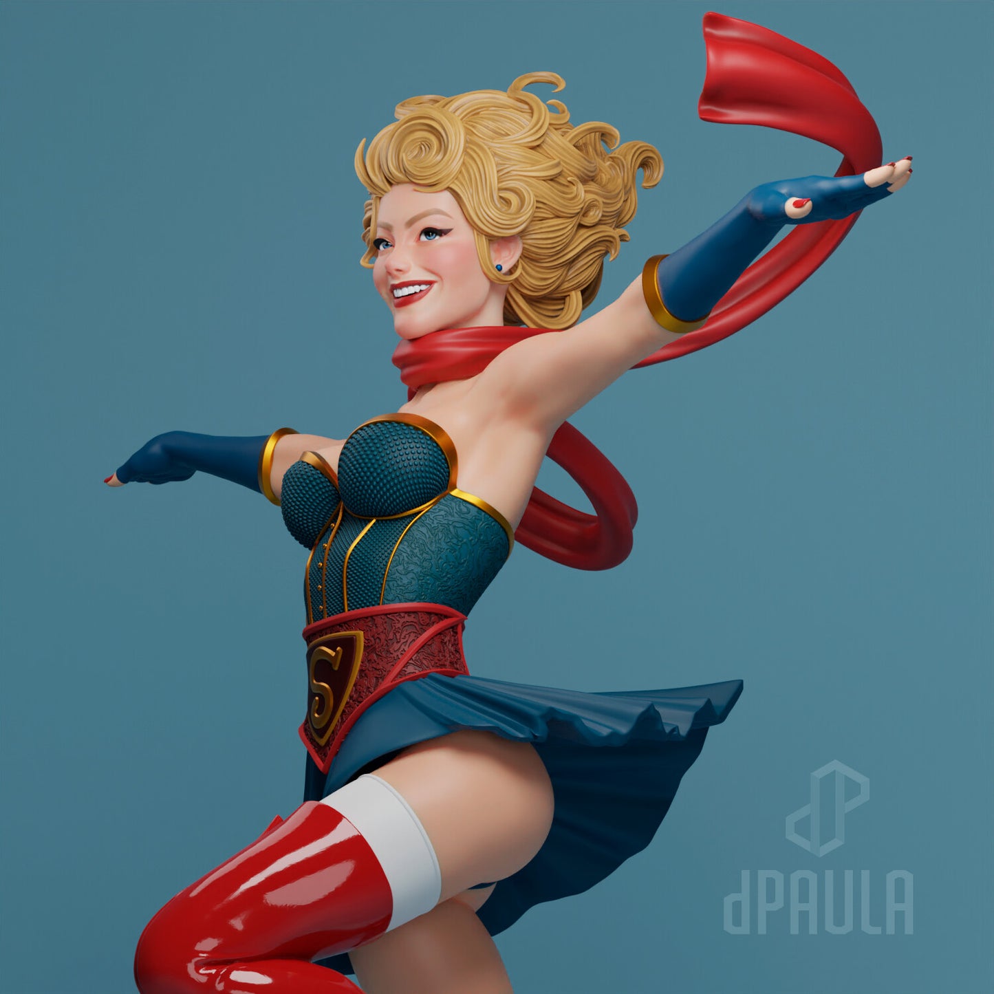 Super Alien Girl Bombshell 3d printed Statue by Depaula for Abe3d *unpainted*