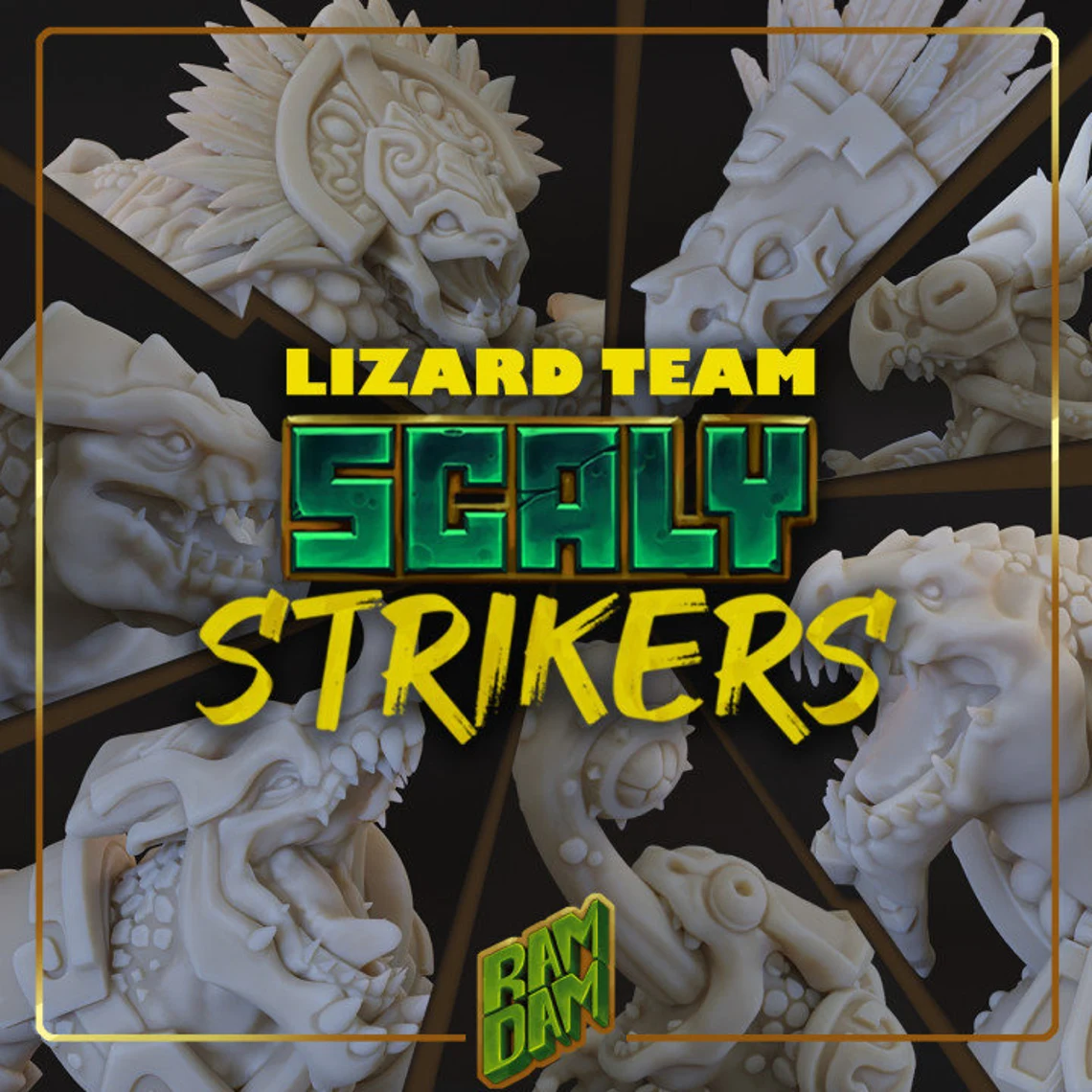 Scaly Strikers Lizardman fantasy Football Team - by Ramdam