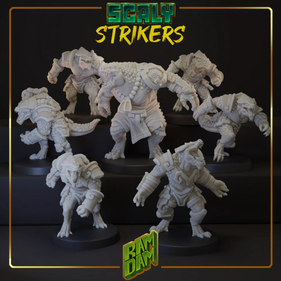 Scaly Strikers Lizardman fantasy Football Team - by Ramdam