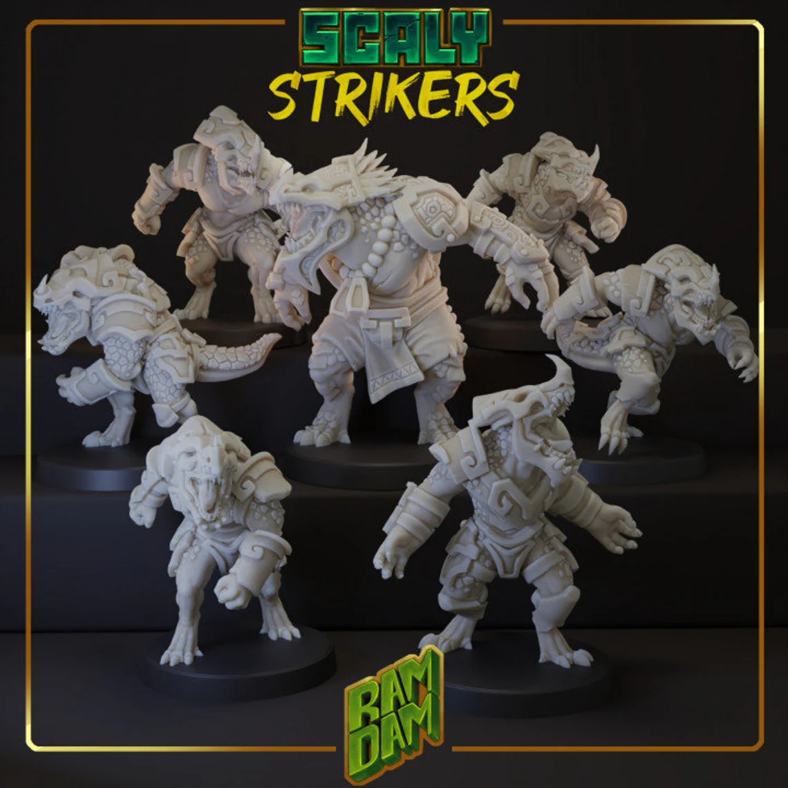 Scaly Strikers Lizardman fantasy Football Team - by Ramdam
